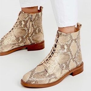 Sam Edelman Boots Nina Python Embossed Lace up